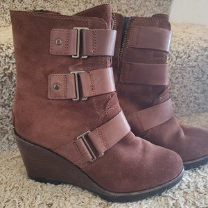 Sorel After Hours Bootie Wedge - Burro 6.5